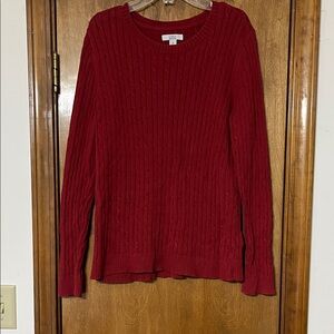 Croft & Barrow Red Cable Knit Sweater